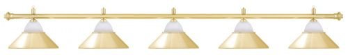 Лампа на пять плафонов «Jazz» (золотистая штанга, золотистый плафон D38см)